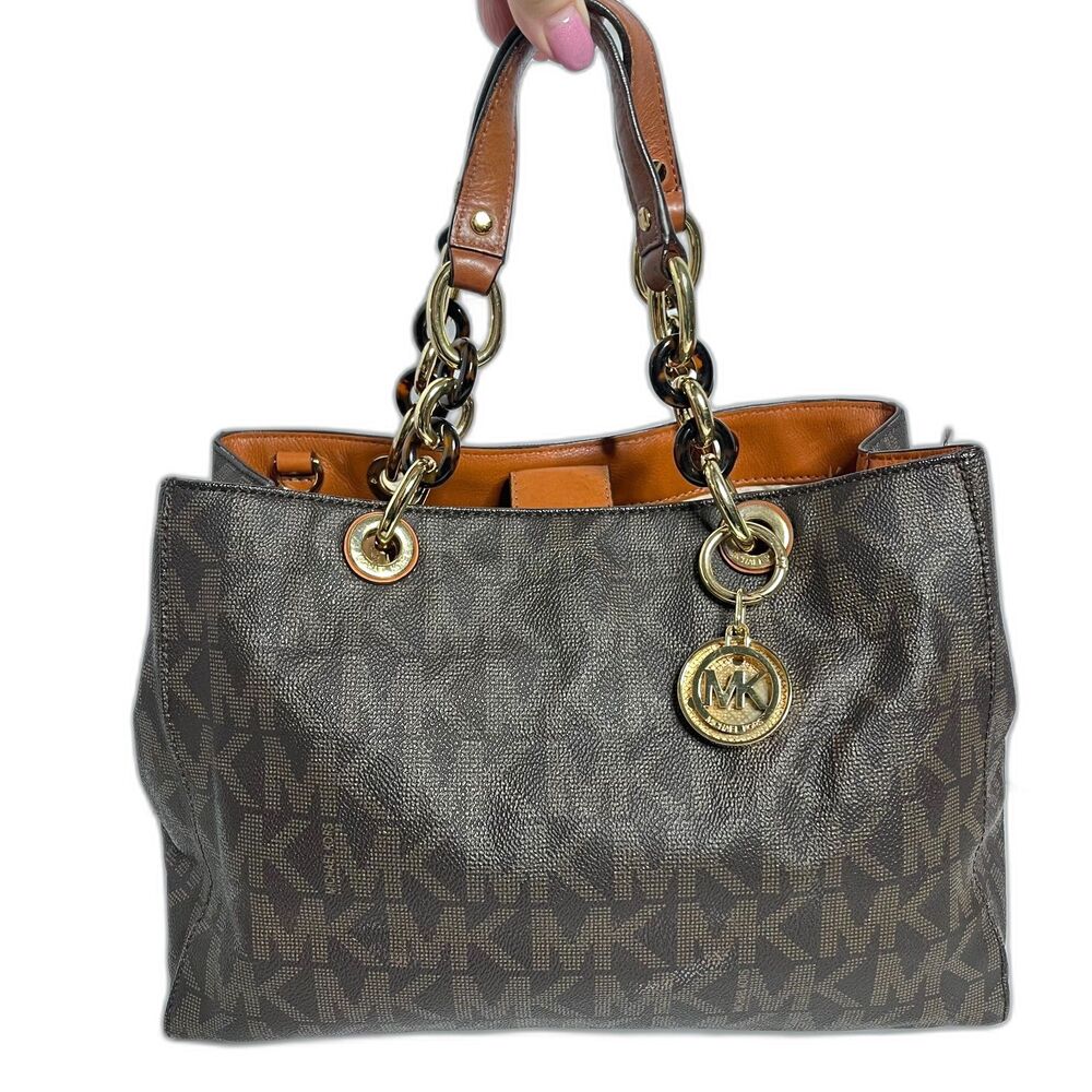 Michael Kors Signature Cynthia Satchel Bag EUC